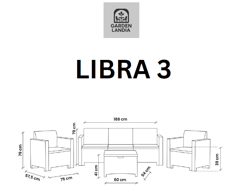 Vrtni set LIBRA 3 Taupe